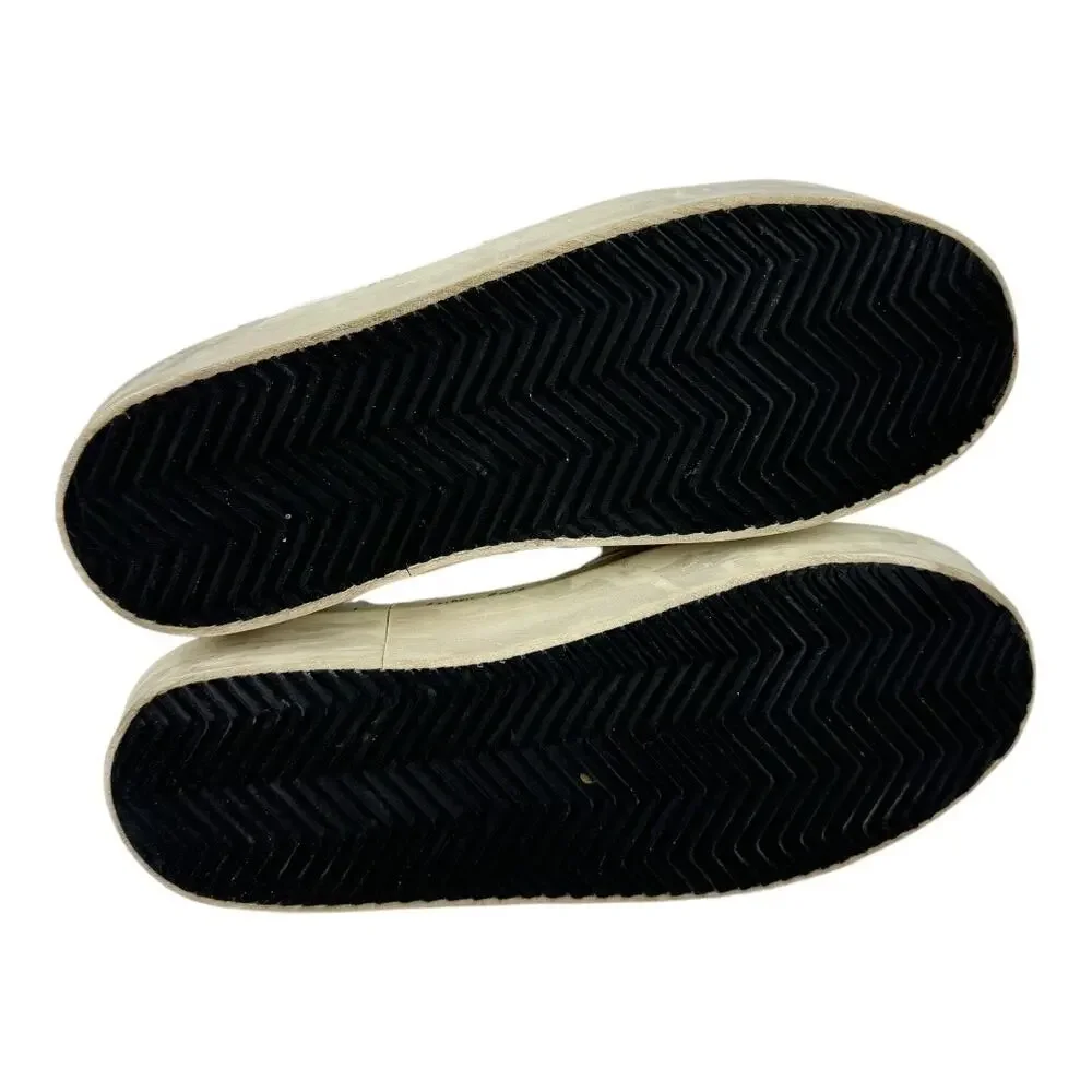 Golden Goose GGDB Hi Star Sneakers 37 7 Zebra Glitter Star Platform Distressed - Picture 11 of 14